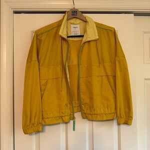 Gap Gapfit Women’s Yellow Windbreaker Jacket Small Packable Water Resistant